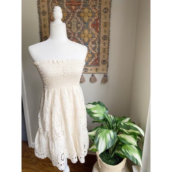American Eagle Smocked Top Eyelet Mini Dress